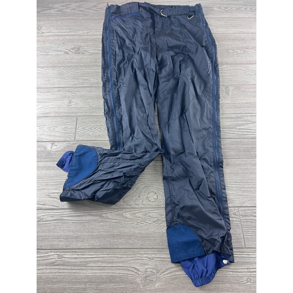 REI Vintage Navy Blue Full Zip Nylon Ski Pants Mens Medium Outdoor Snow Trousers